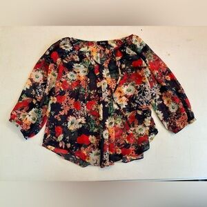 Peasant floral blouse sheer size small